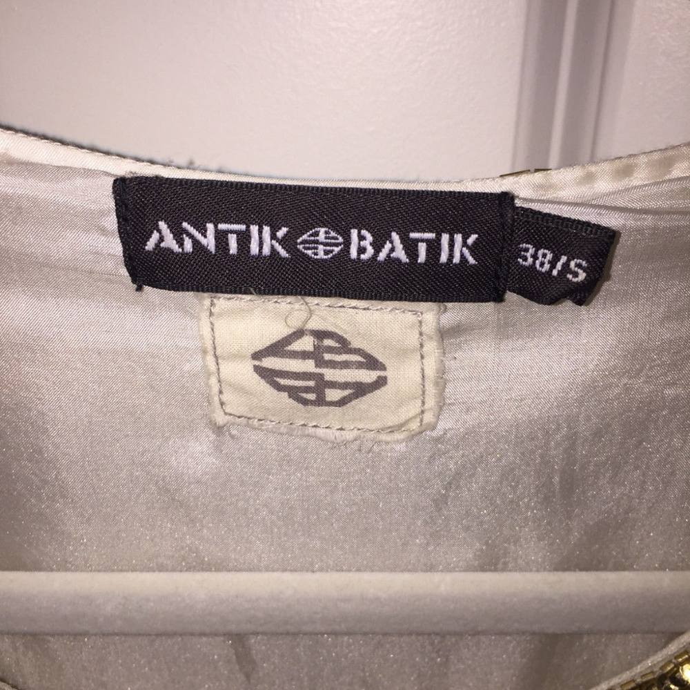 ANTIK BATIK *Candor white gold silk beaded dress S - Picture 5 of 5