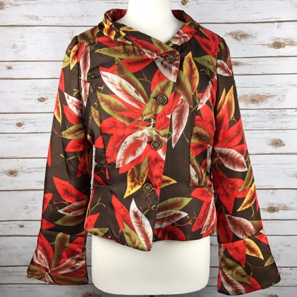 Sz S - Silk/Puffer Jacket with Bell Sleeve
