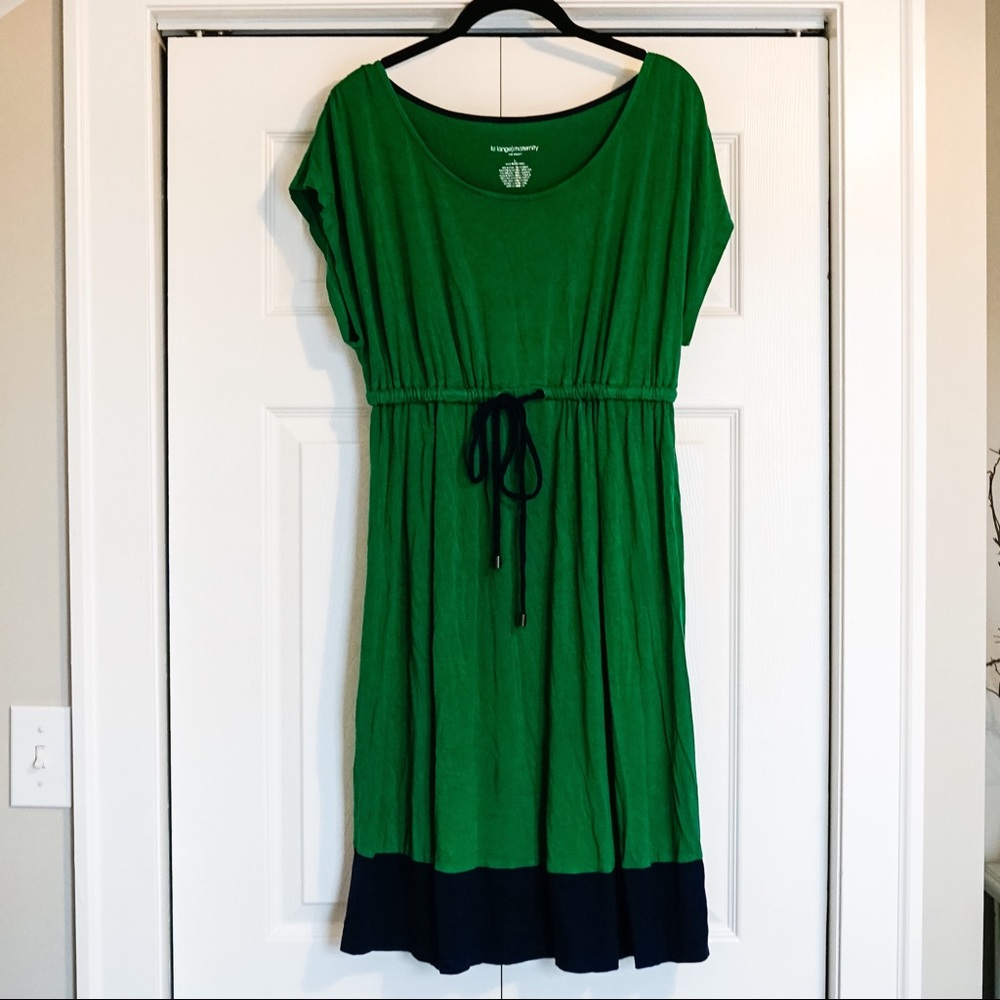 Liz Lange maternity dress kelly green and navy