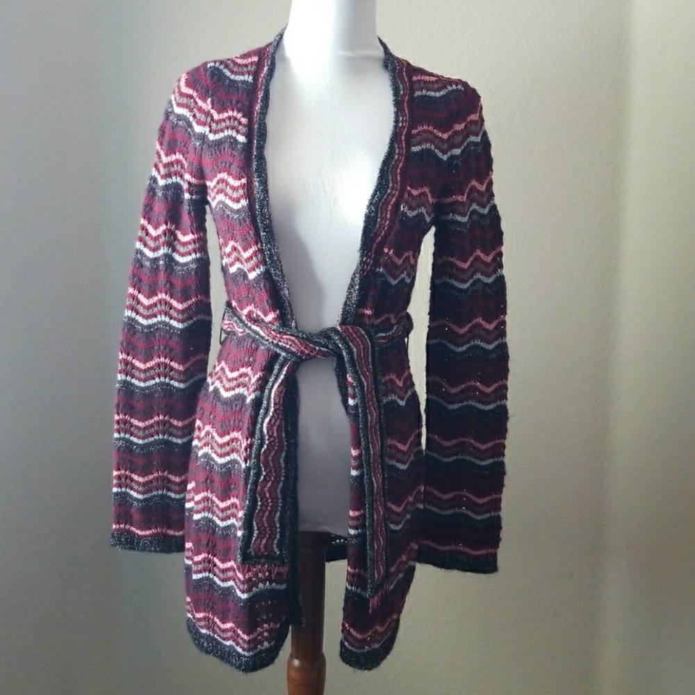 INC Long Patterned Cardigan
