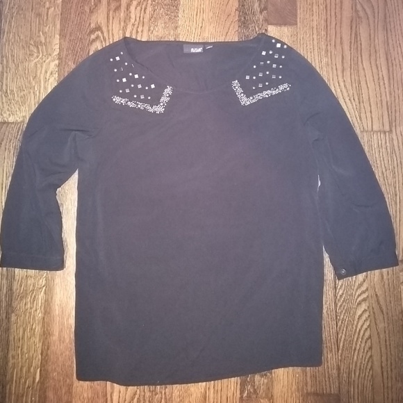 A.N.A 3/4 length Black Blouse - Picture 3 of 5
