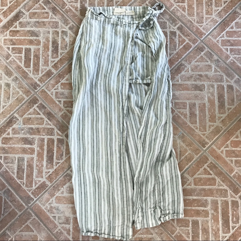 Linen wrap skirt
