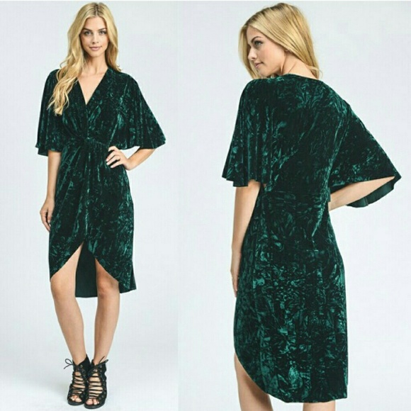 ◾last 1▪️emerald green velvet dress◾ - Picture 2 of 8