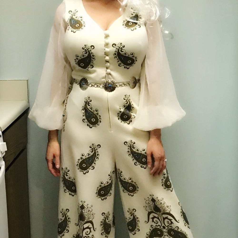 VTG 1960s Paisley Jumpsuit Romper