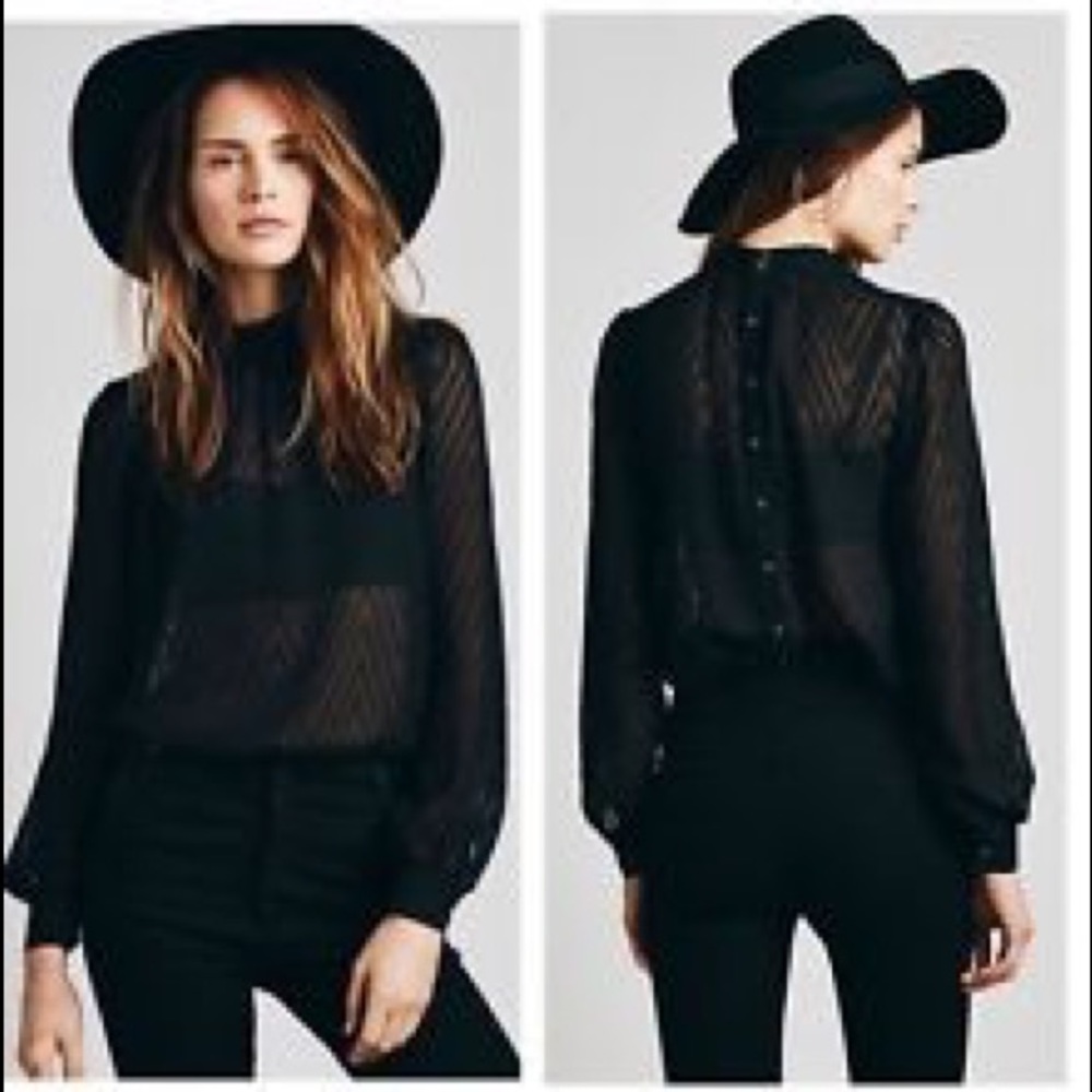 FreePeople After Midnight Jacquard Blouse