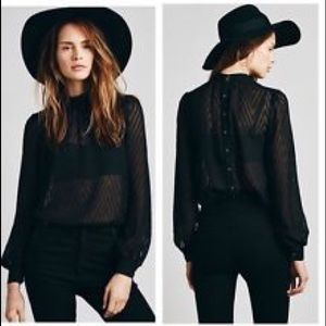 FreePeople After Midnight Jacquard Blouse