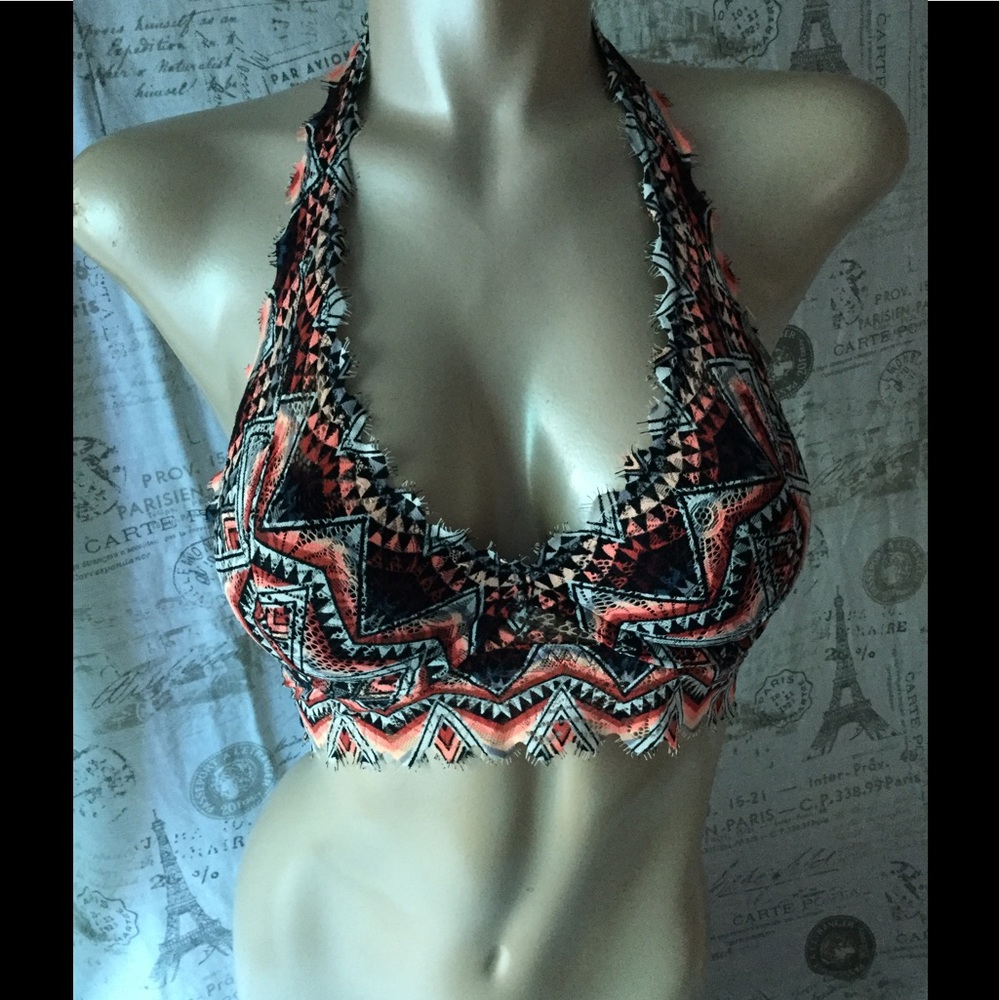 NWT Pink VS Lace Bralette Lightly Lined xs Halter