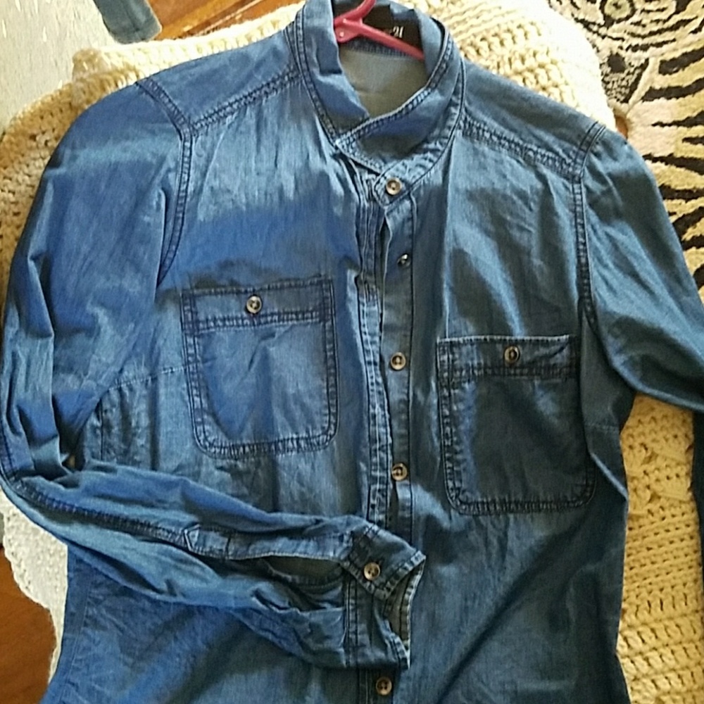 Denim button down