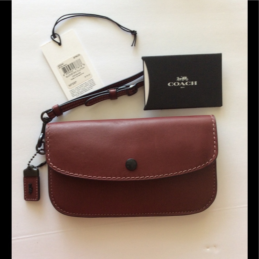 Coach Clutch Bordeaux Leather Beautiful and NWT!!