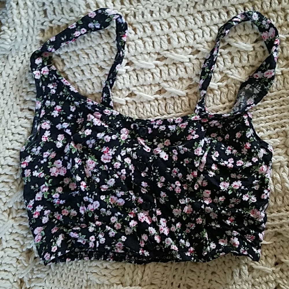 Floral crop bralette