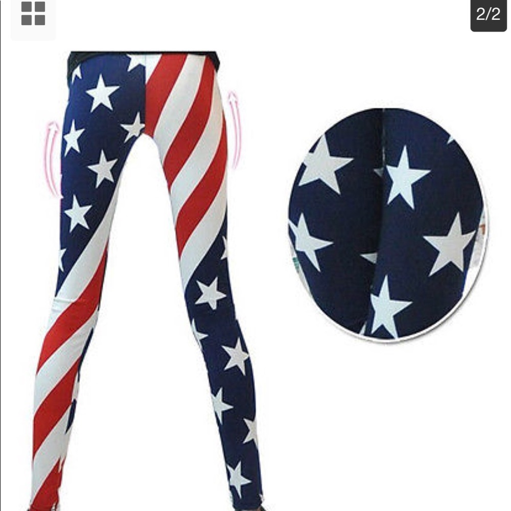 Stars & stripes leggings new in bag one size - Picture 3 of 3
