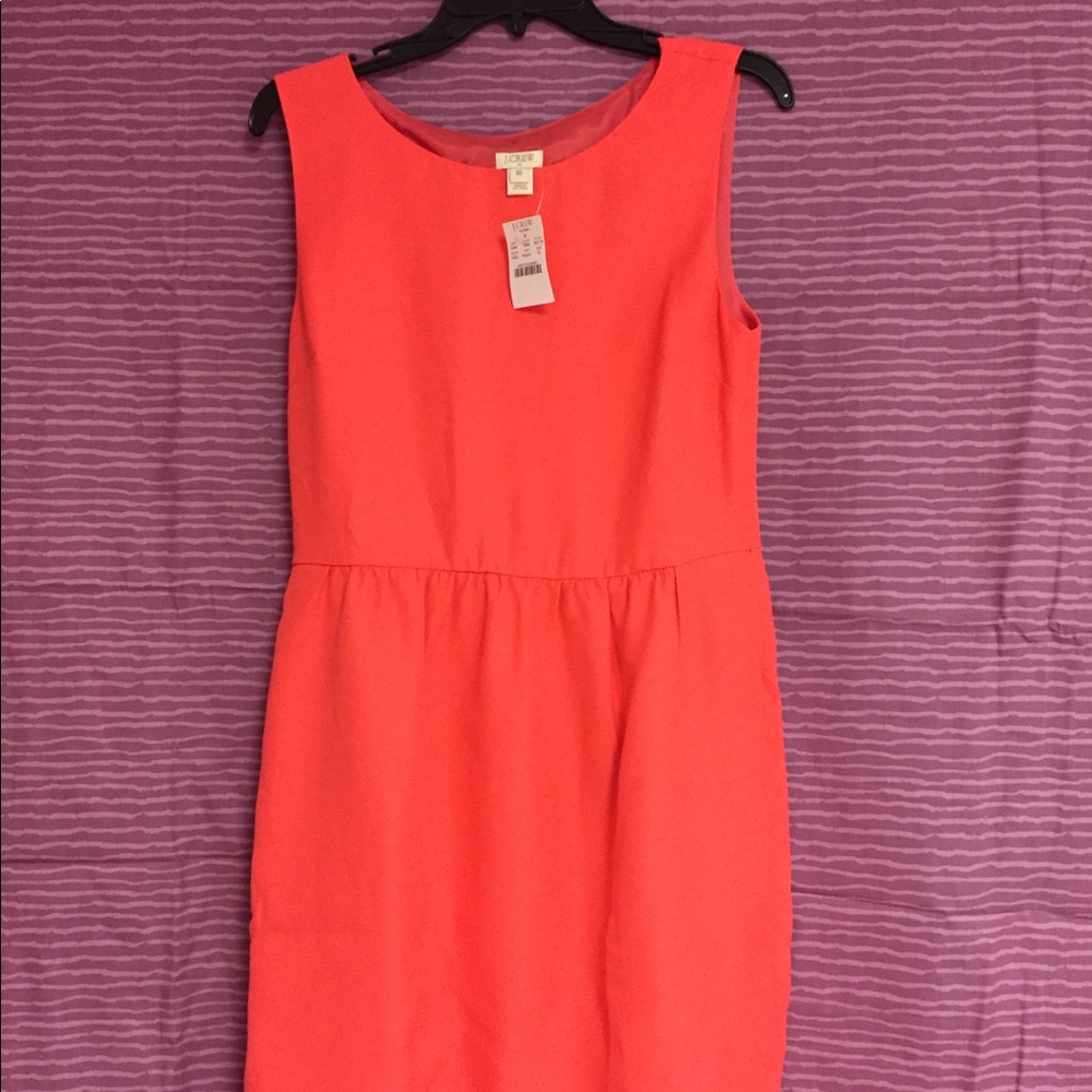 Vibrant orange sheath J Crew dress