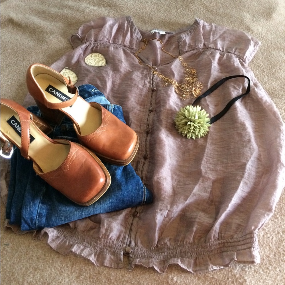 Anne Taylor Loft sheer blouse