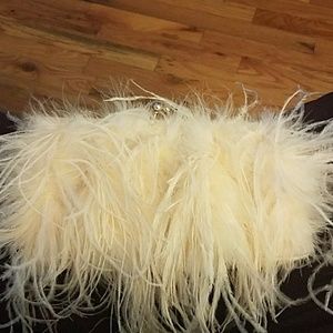 Aldo feather clutch, pale pink