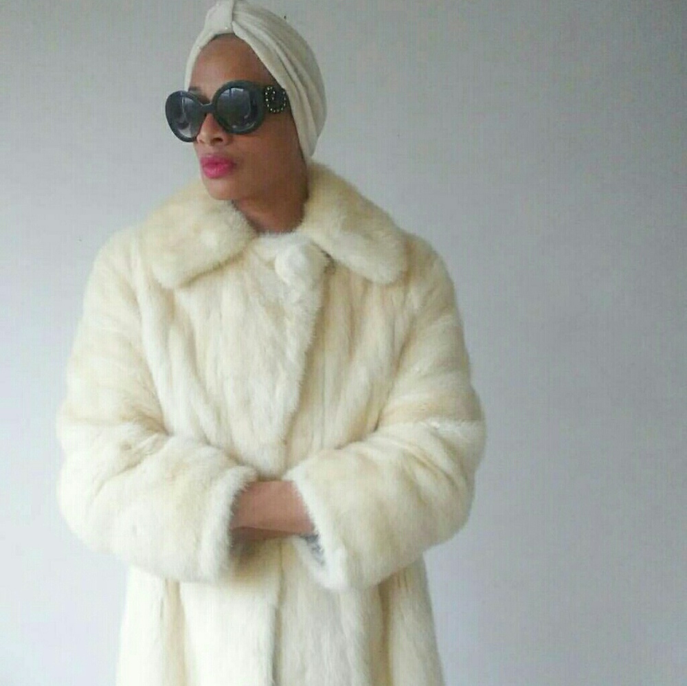 Vintage Christian DIOR Pale Beige Mink Coat