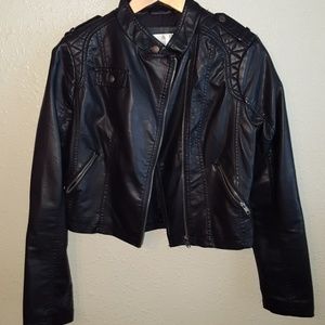 Faux leather biker jacket