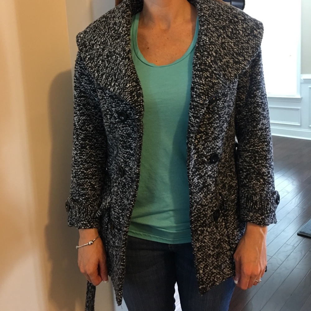 Black and white peacoat size small