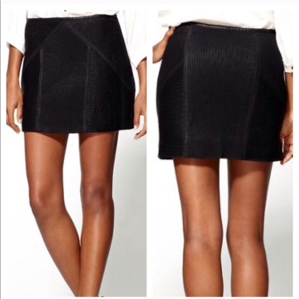 Free People black leather mini skirt