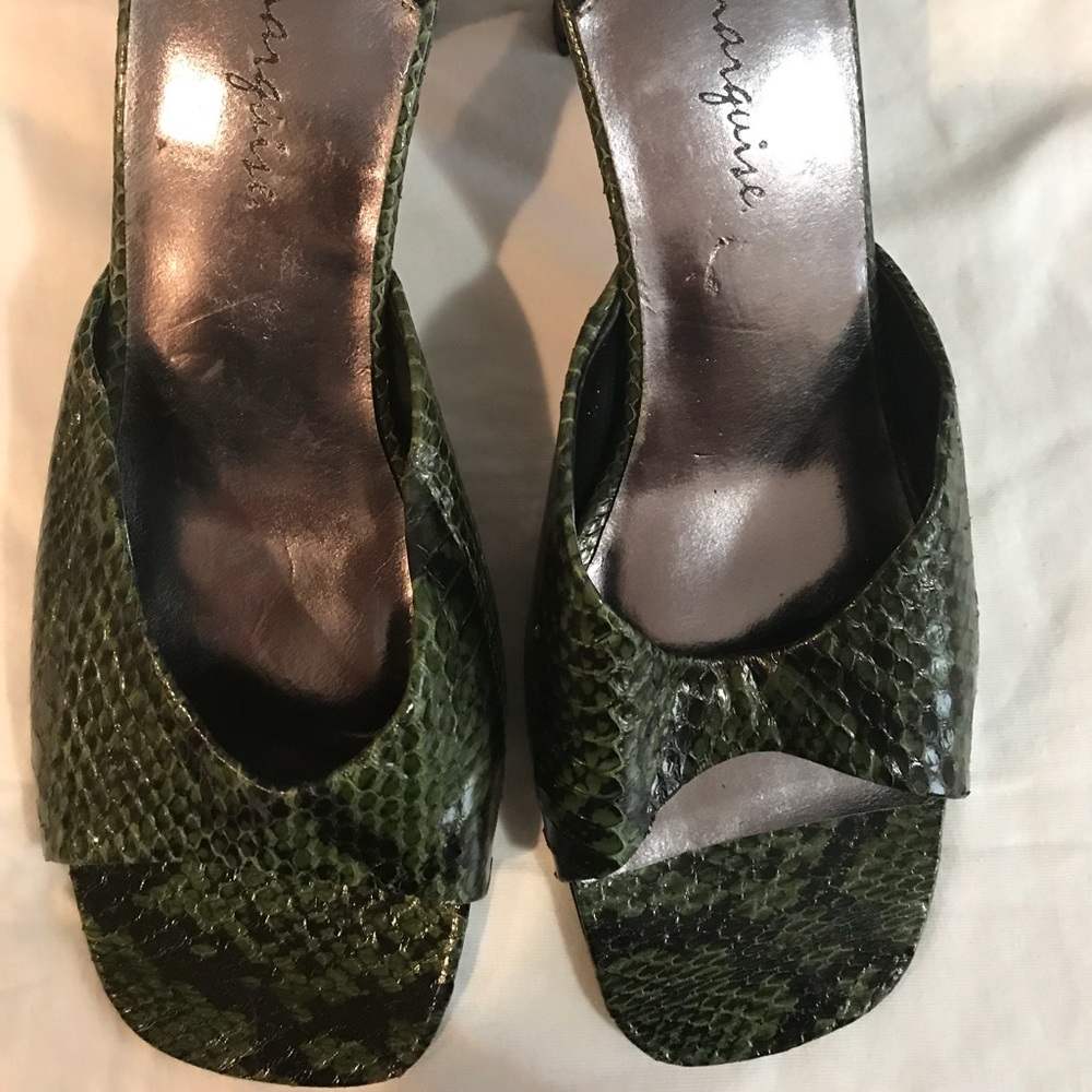 LEATHER SNAKESKIN PRINT SHOES