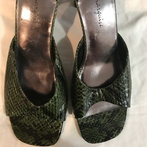 LEATHER SNAKESKIN PRINT SHOES
