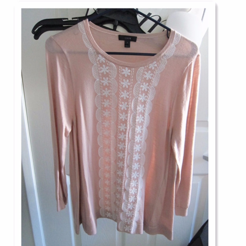 J. Crew flower wool sweater