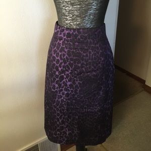 Purple leopard print pencil skirt