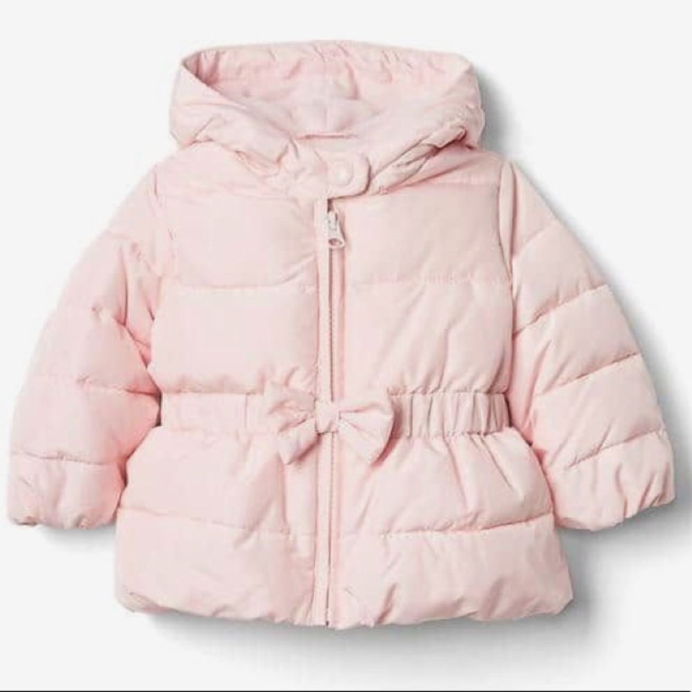 babyGap Warmest Bow Peplum Puffer Pink 6-12 Months