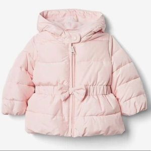 babyGap Warmest Bow Peplum Puffer Pink 6-12 Months