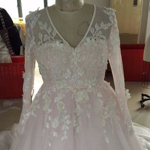 Style C2017-Belenger - Plus Size v-neck blush colored wedding dress