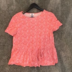 Coral peplum top