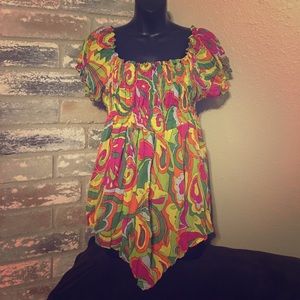 Chic Retro Psychedelic Ladies Chiffon Top