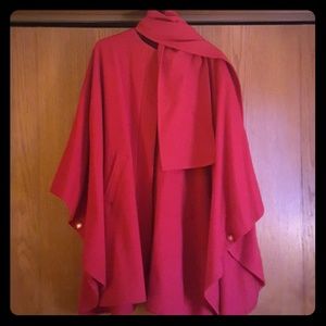Red wool cape