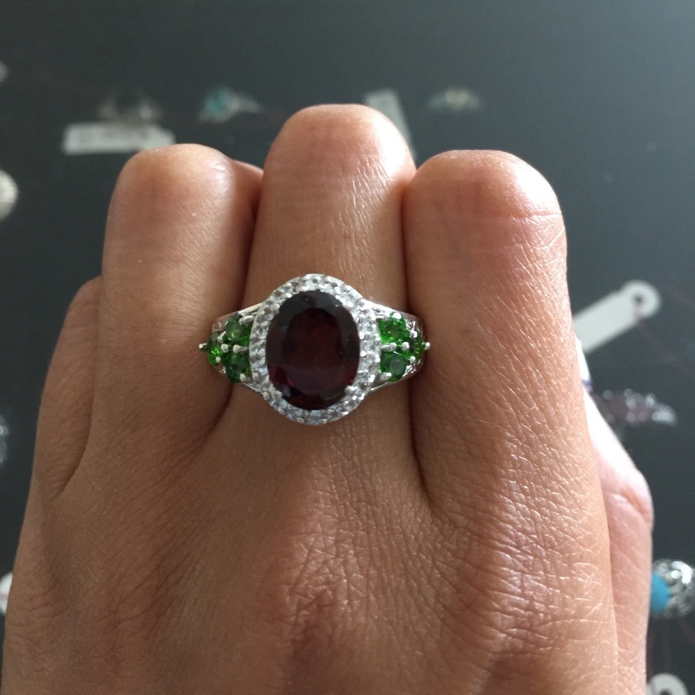 Real stone sterling silver ring