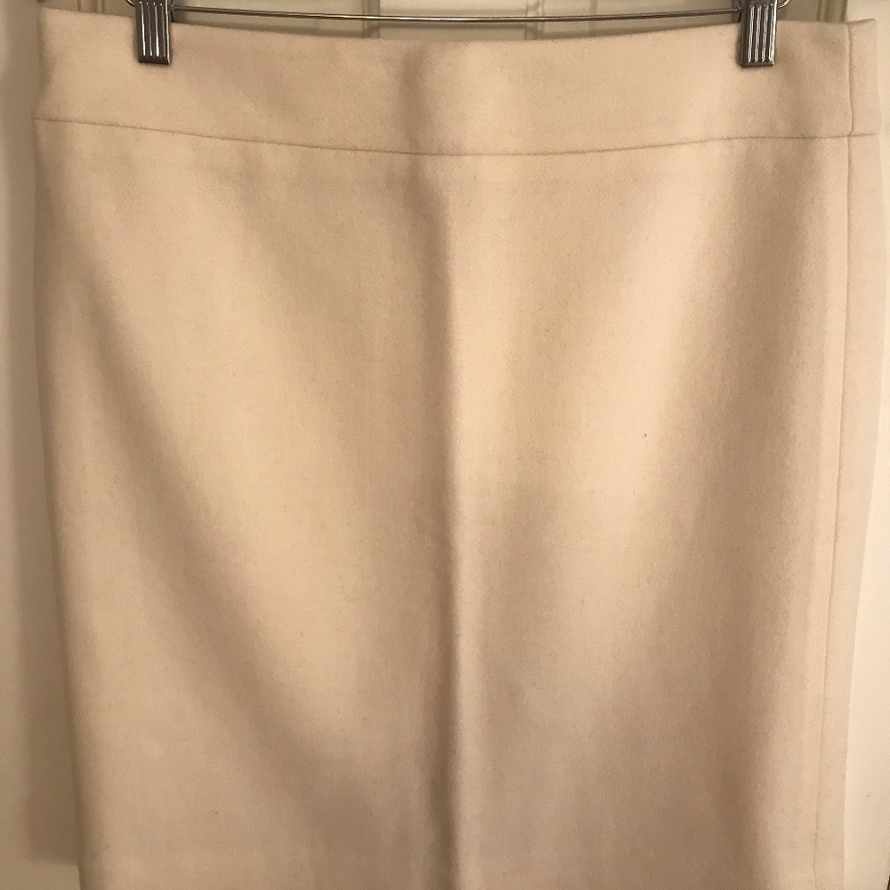 J. Crew White Wool Skirt