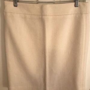 J. Crew White Wool Skirt