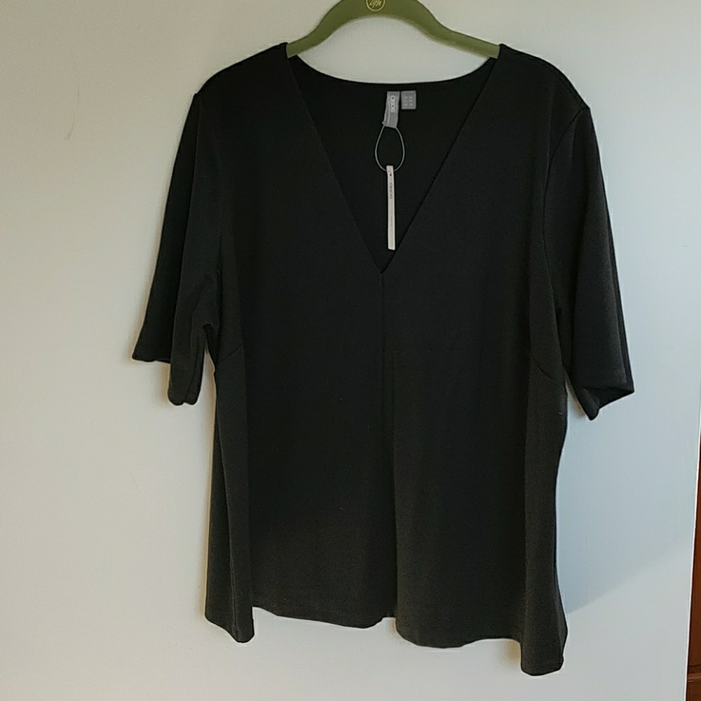 Asos Curve black ponte knit top 16 NWT