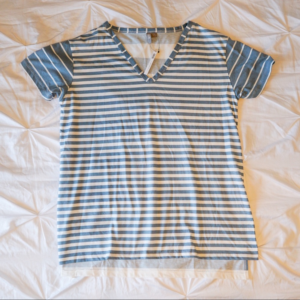 ASOS NWT maternity striped blue shirt top size 8