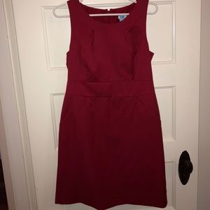 Dark red knee length dress