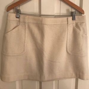 J. Crew White Wool Miniskirt