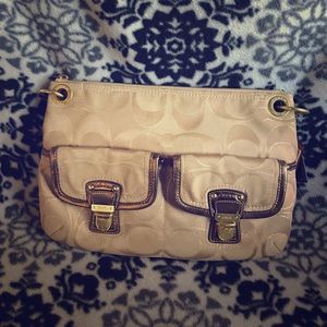 Authentic Coach Poppy Khaki Gold Signature Purse