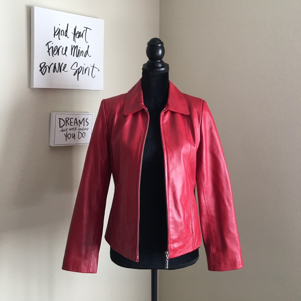 Juliet Michelle Red Genuine Lamb Leather Jacket