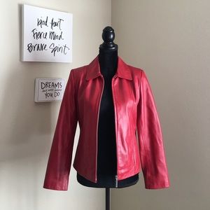 Juliet Michelle Red Genuine Lamb Leather Jacket
