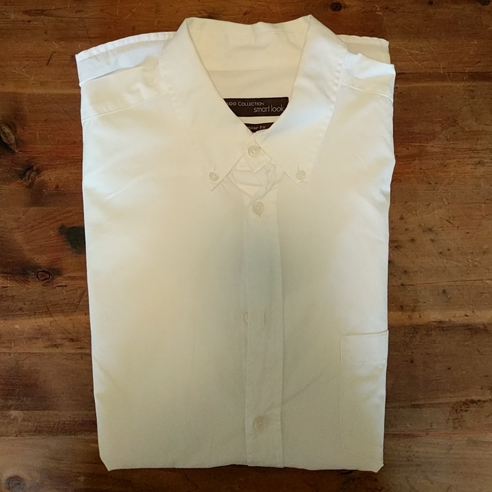 SALE!!White Regular fit men's button down shirt