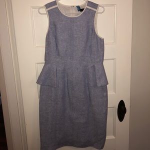 Knee length blue peplum dress