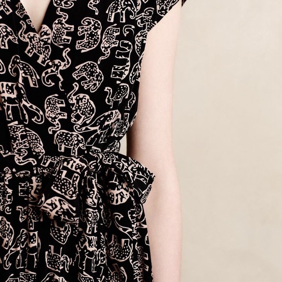 Anthropologie Maeve Elephant Noronha Wrap Dress - Picture 4 of 5