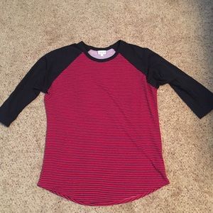 LuLaRoe Large Red and Black Randy
