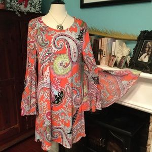 NWT MSK Paisley Jersey Knit Dress SZ XL (H-9)