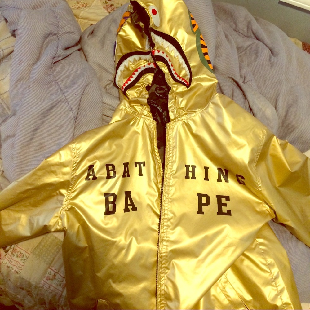 Gold bape jacket rare