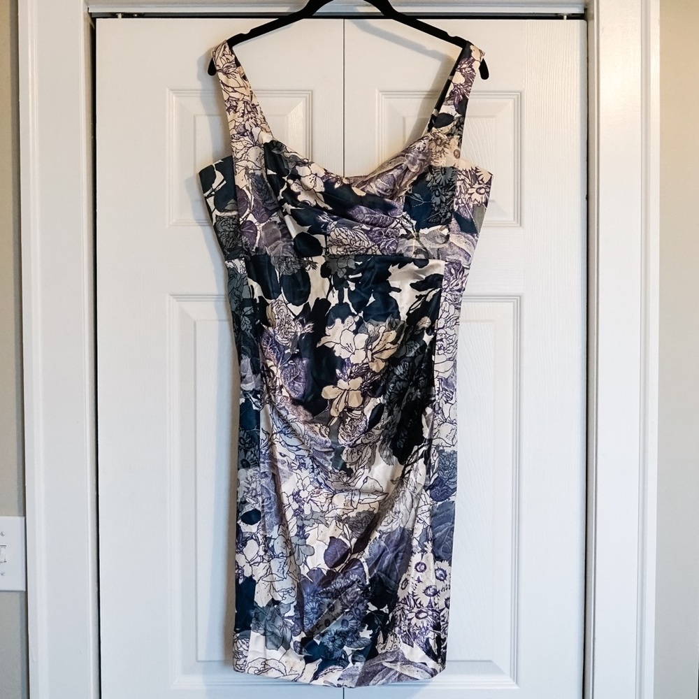 Pea in Pod blue purple cocktail maternity dress