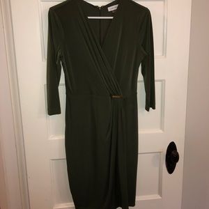 Olive green knee length dress